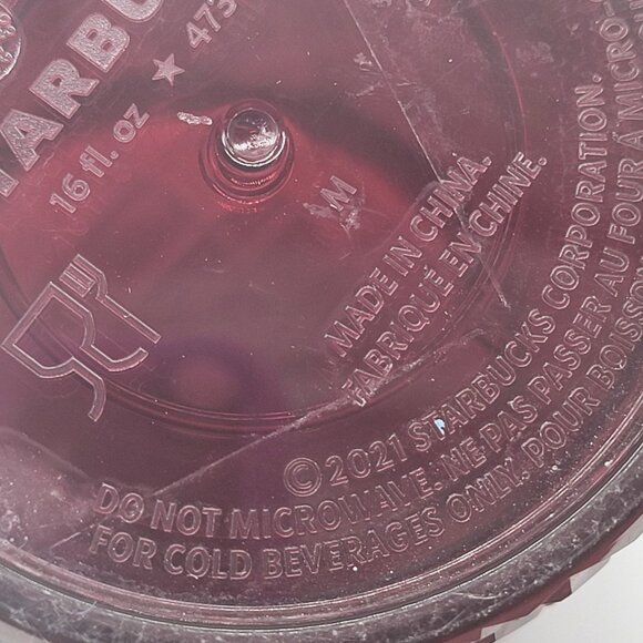 Starbucks Coffee Tumbler Jewel Tone Red Merlot No straw 2021 Holiday Diamond Tex - Picture 6 of 10